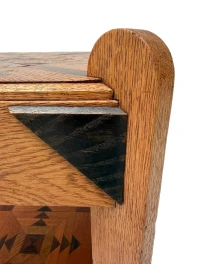 Art Deco Amsterdamse School Two-Tier Side Table with Marquetry 1920s